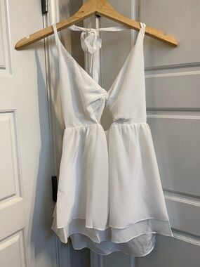 JAYGODFREY White Silk Halter Top Size 4